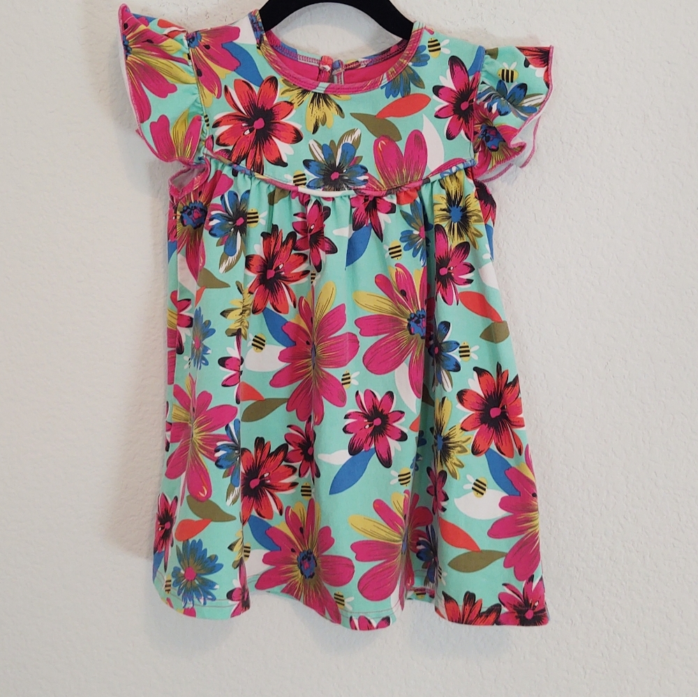Sew Sassy 2T Dress Short Sleeve Boutique Floral